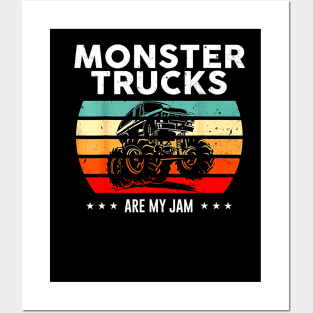 Vintage Monster Truck Are My Jam RetroT-Shirt Posters and Art